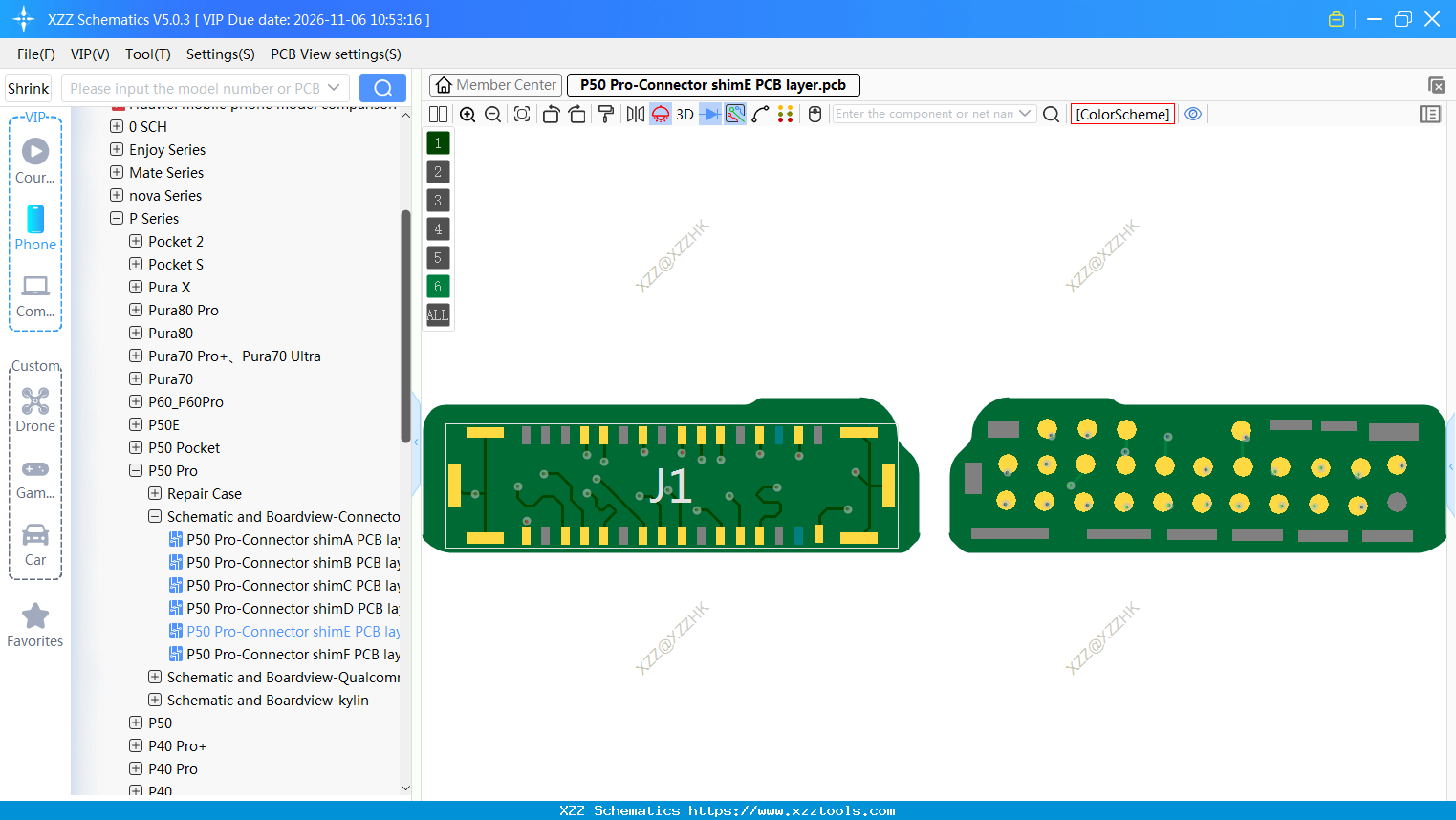 P50 Pro-Connector ShimE PCB Layer